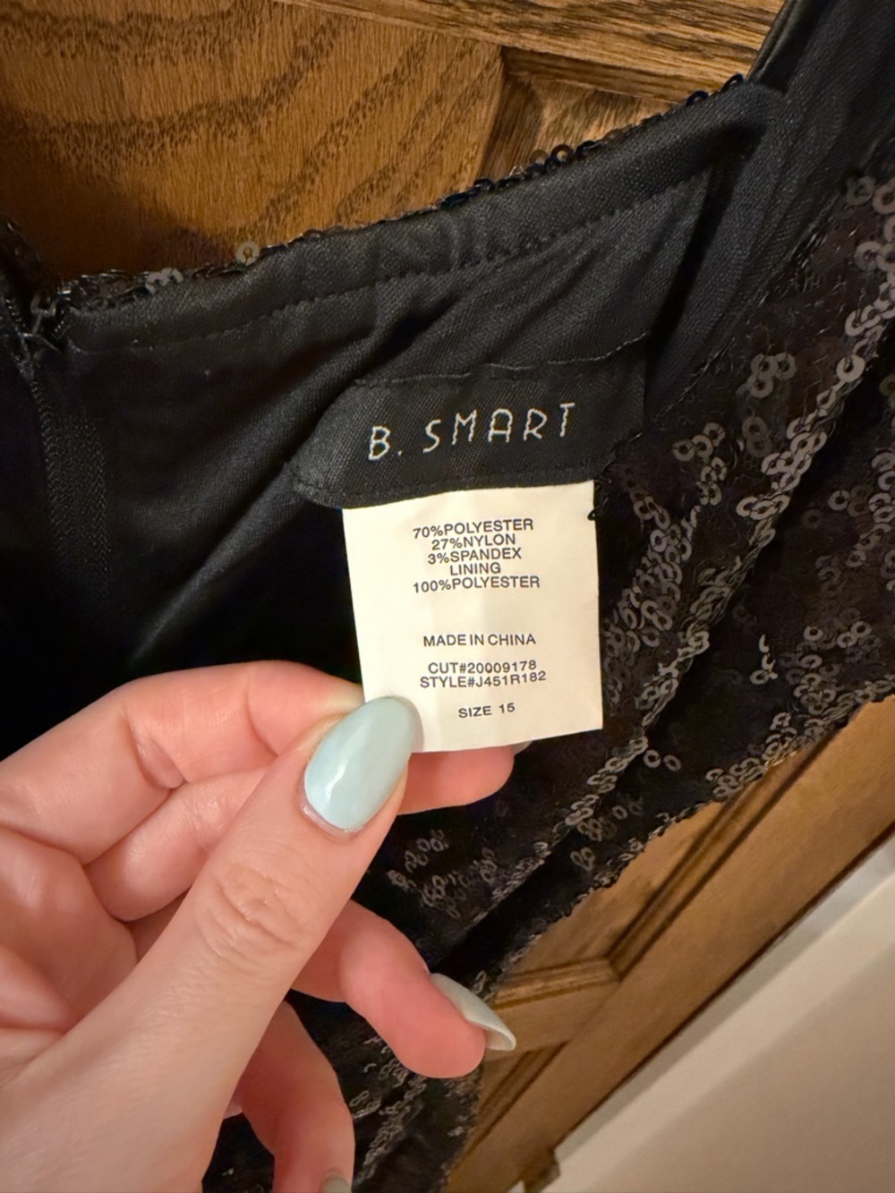 B. Smart Black Sequin Mini Dress with Spaghetti Straps NWOT - Picture 7 of 7